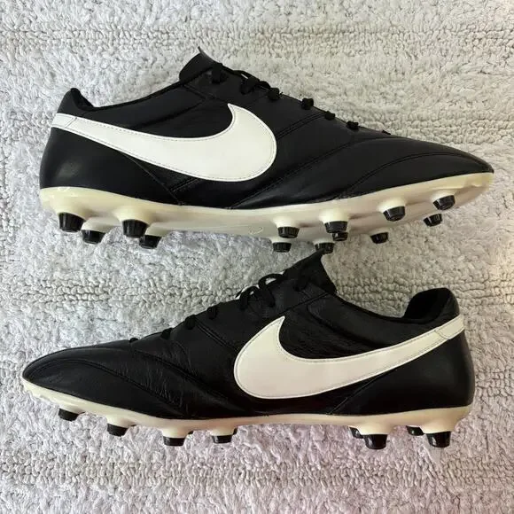 RARE! Nike Premier FG Soccer Cleats Black White Kangaroo Leather Men’s US 14